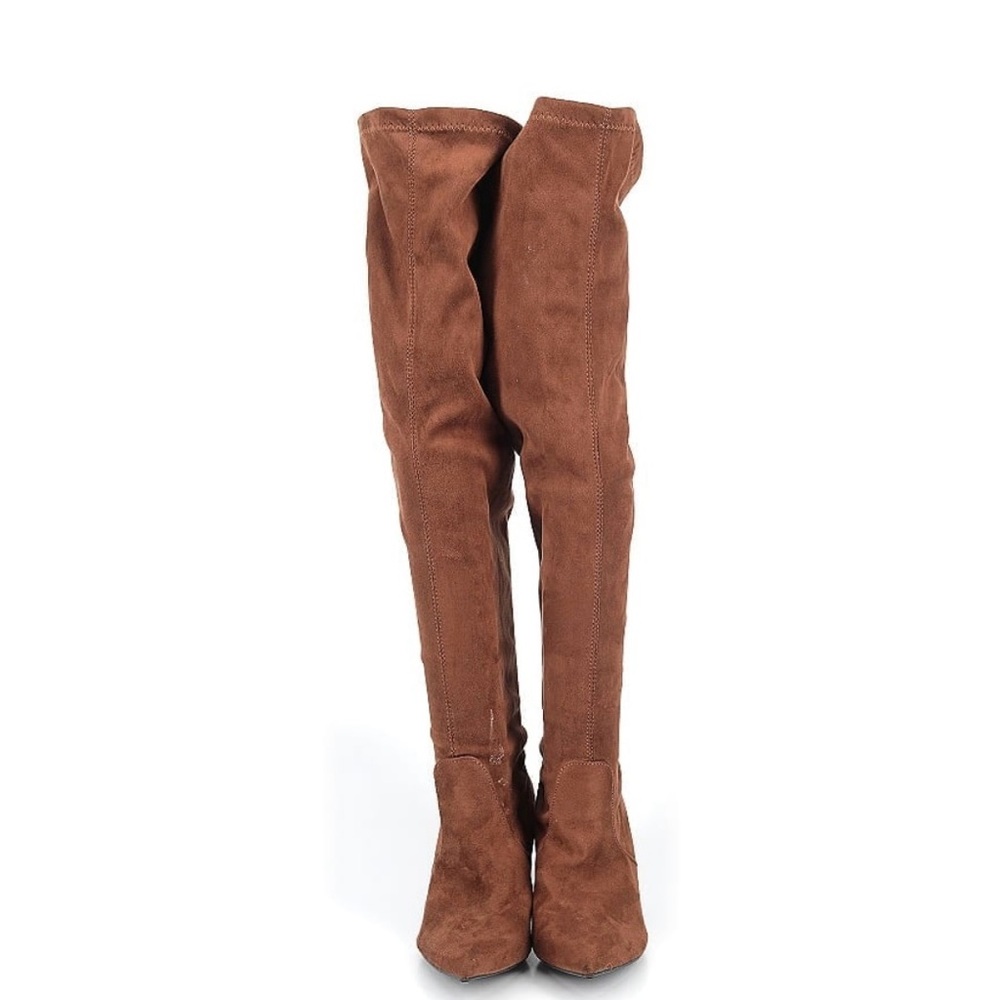 Brown heeled boots